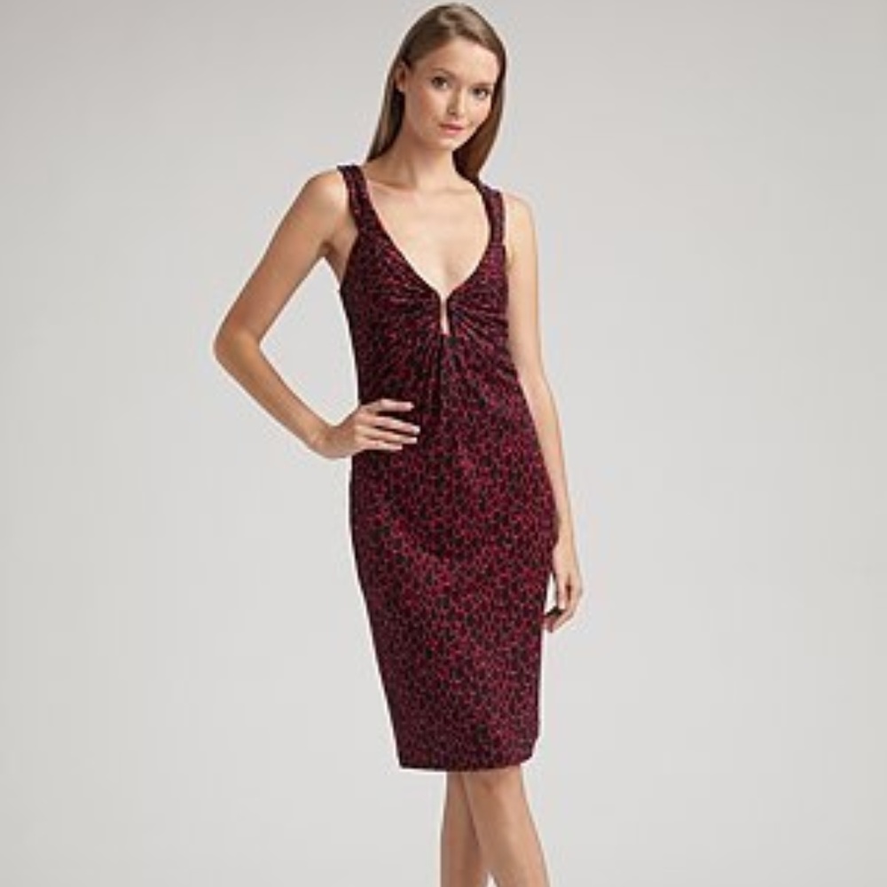 DvF ERCURY BLACK RASPBERRY WINGS DRESS - sz 8